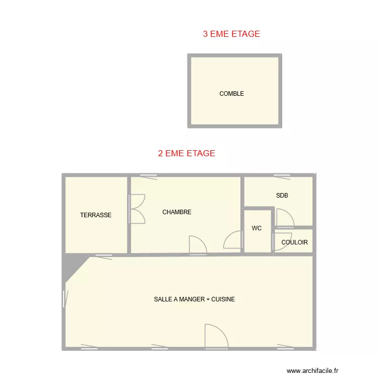 VIALA ETAGE ST CECILE. Plan de 8 Pièces et 56 m² VIALA ETAGE ST CECILE. Plan de 8 Pièces et 56 m²