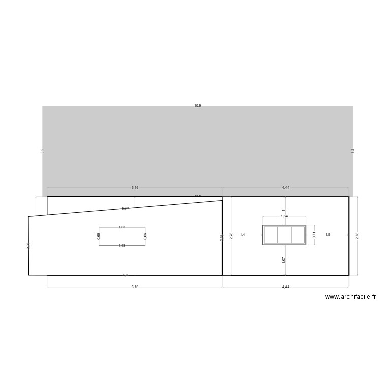 FACADE OUEST. Plan de 0 pièce et 0 m2