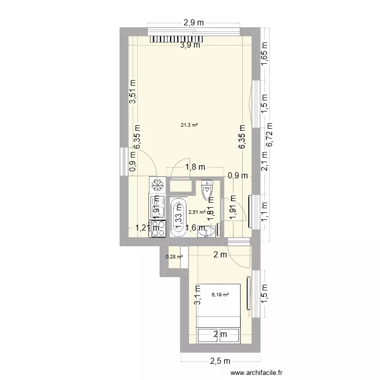 Plan Le Bourjaillet initial. Plan de 