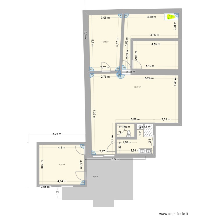 PLAN VAL EXTENSION v 3. Plan de 4 pièces et 104 m2