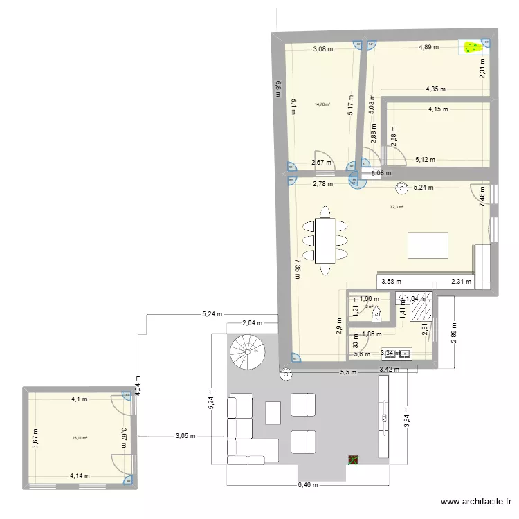 PLAN VAL EXTENSION v 3. Plan de 4 pièces et 104 m²