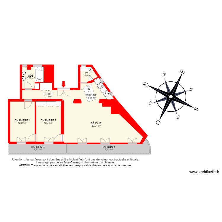 BI 17182 - . Plan de 17 pièces et 108 m2