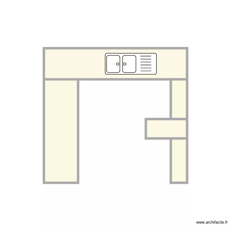 cuisine 1avec evier. Plan de 5  et 5 m²