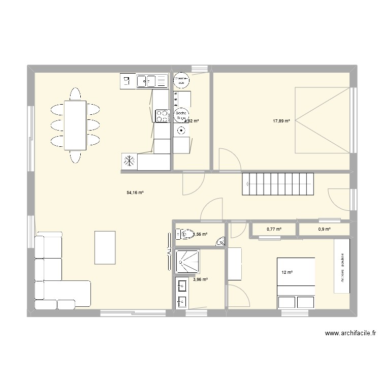 maison 32. Plan de 8 pièces et 96 m2