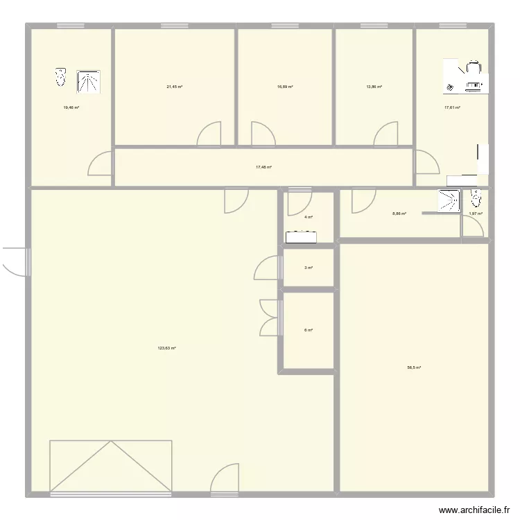 PROJET 016. Plan de 13  et 311 m²