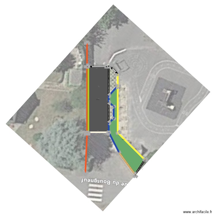 Aménagement entrée ecole. Plan de 4 pièces et 111 m2