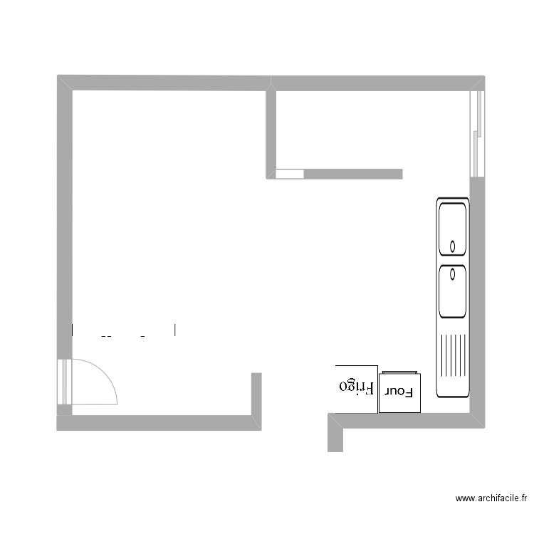 Salon cuisine pour mesure. Plan de 0 pièce et 0 m2