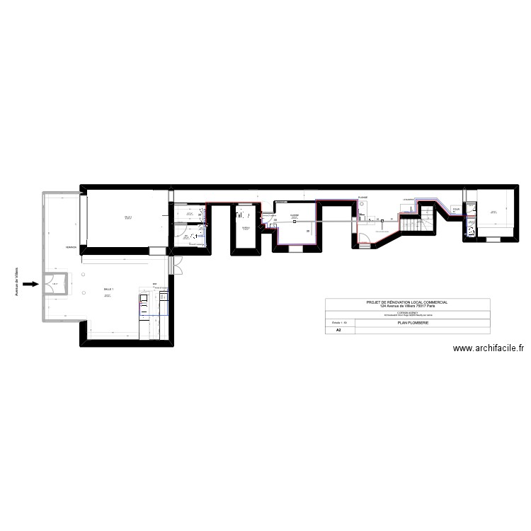 MAISON GABRIEL PLAN plomberie. Plan de 12 pièces et 137 m2