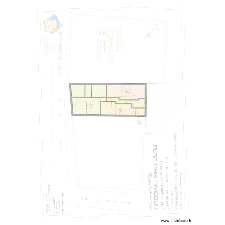Loubet - étage 3. Plan de 7 pièces et 127 m2