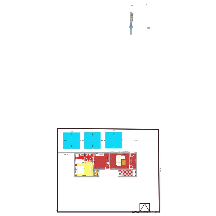 maison cameroun Evodoula. Plan de 6 pièces et 75 m2