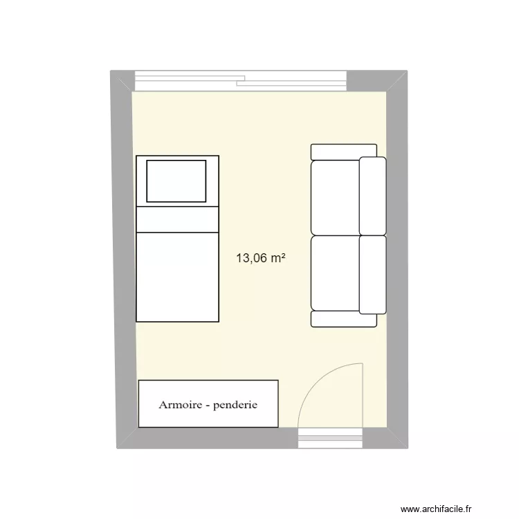 Chambre de Gaspard. Plan de 