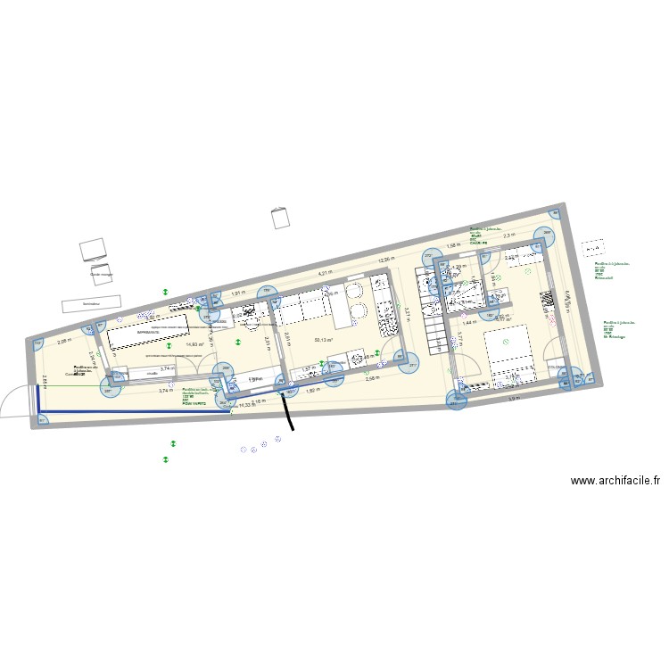 Ste-Thérèse Plan après travaux 1 pièce REV1. Plan de 3 pièces et 82 m2