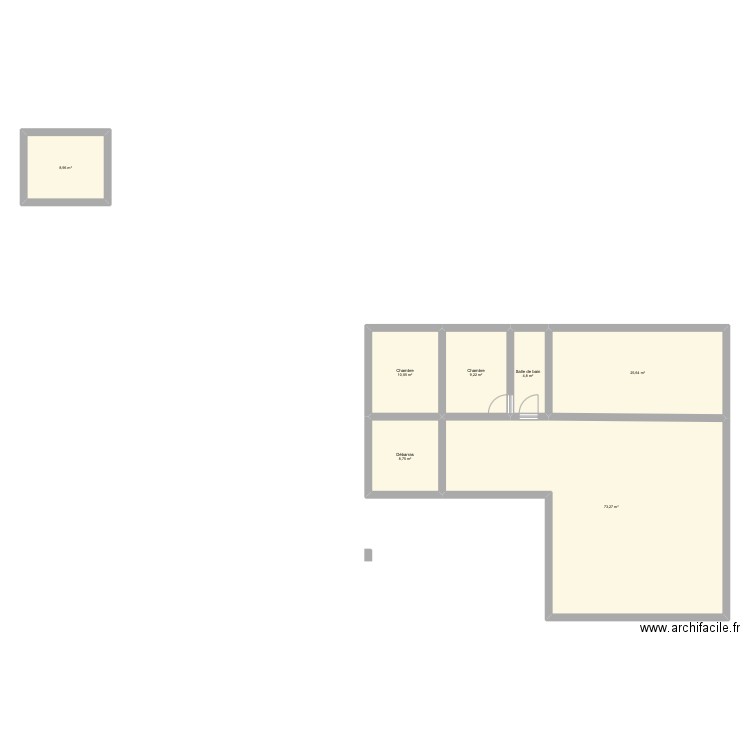 Essai 1. Plan de 7 pièces et 141 m2