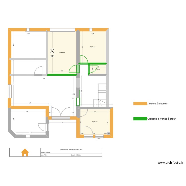 Projet Cèdres Rez de Jardin Plaquiste. Plan de 0 pièce et 0 m2