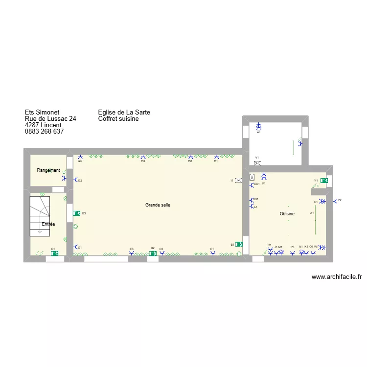 La Sarte salle. Plan de La Sarte salle. Plan de