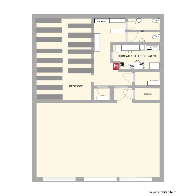 FOOTLOCKER ST GREG. Plan de 6 pièces et 69 m2