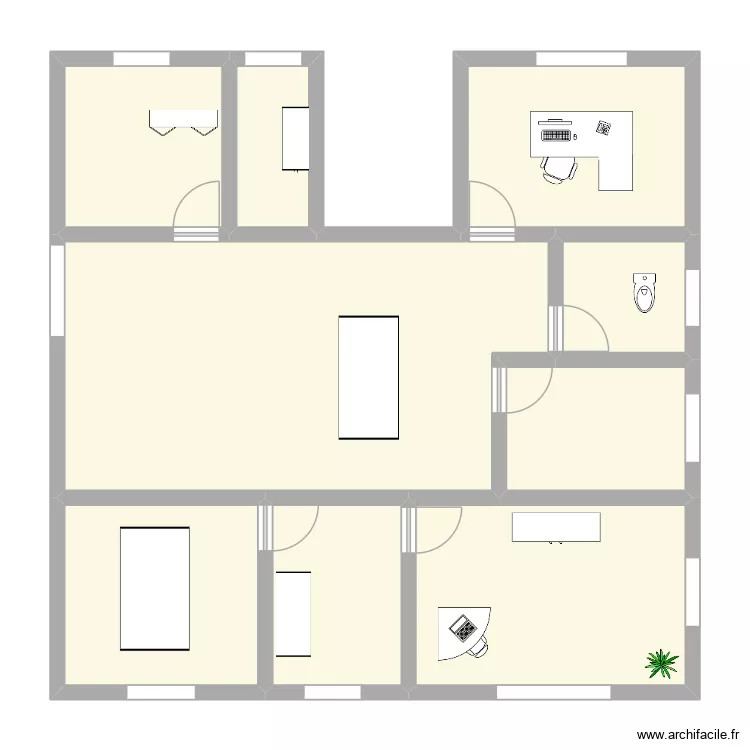 Plan RDC. Plan de 9  et 100 m²