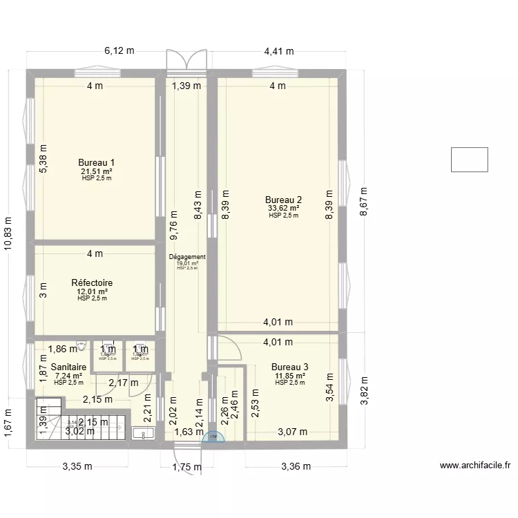 PLAN SUPERFICIE BUREAUX CCS POUR CHAUFFAGE. Plan de 9 Pièces et 110 m²