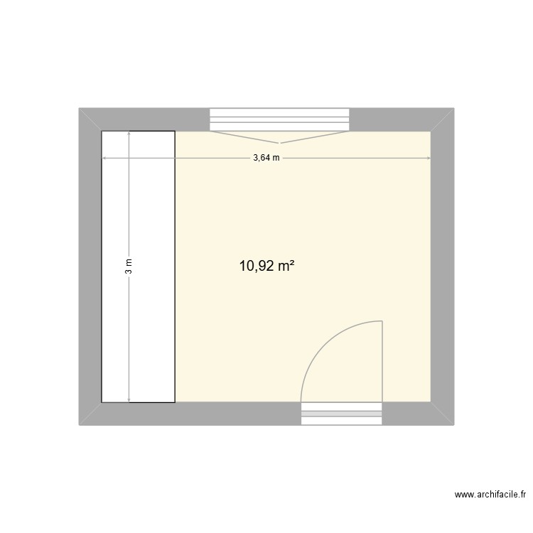 Bouleaux43-cuisine. Plan de 1 pièce et 11 m2