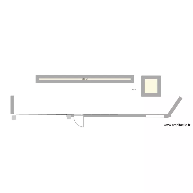 Plan de mur devant maison. Plan de 2 et 2 m² Plan de mur devant maison. Plan de 2 et 2 m²