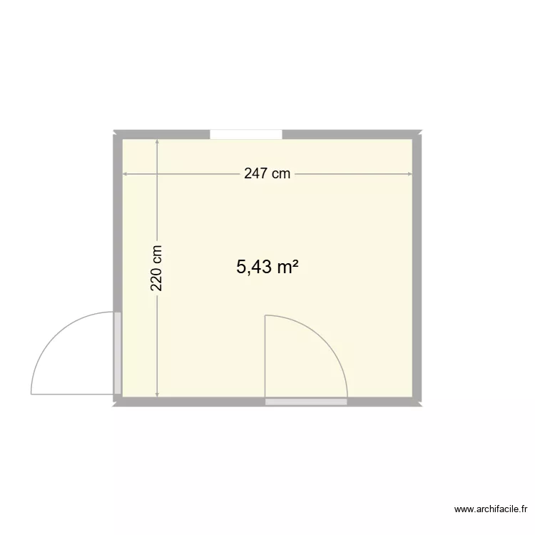 dressing rdc. Plan de 1  et 5 m²