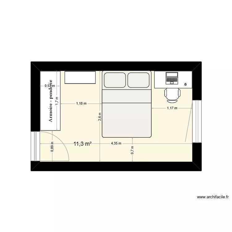 ethan. Plan de 1 Pièce et 11 m² ethan. Plan de 1 Pièce et 11 m²