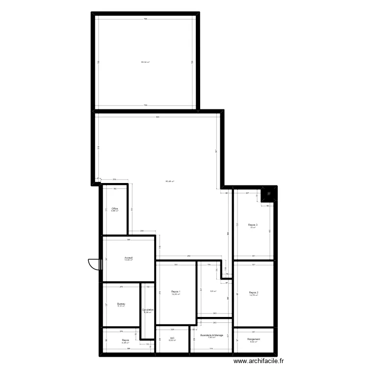 91 BRET 5 Lim 2 Projet. Plan de 15  et 257 m²