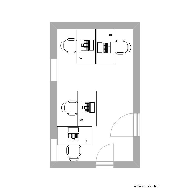 bureau. Plan de 1 pièce et 16 m2