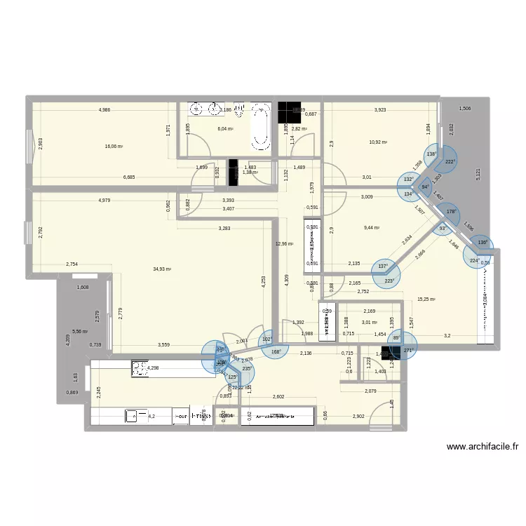Appartement_5p_135. Plan de 15  et 150 m²