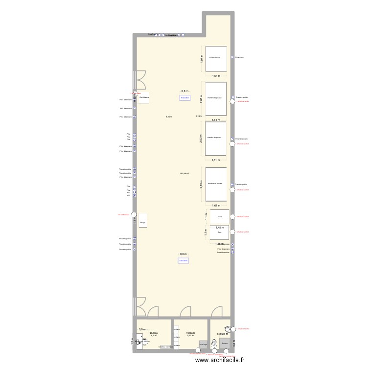Labo Pantin 2 travaux 2. Plan de 4 pièces et 170 m2