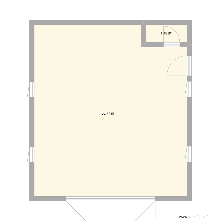 garage 3. Plan de 2 pièces et 52 m2