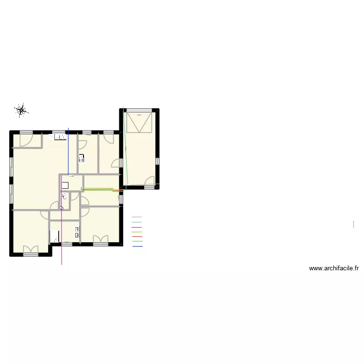 R&eacute;seau G&eacute;othermie. Plan de 11  et 130 m²