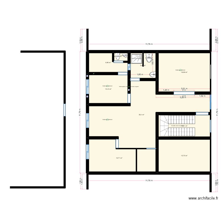maison tahla 2. Plan de 8 pièces et 124 m2