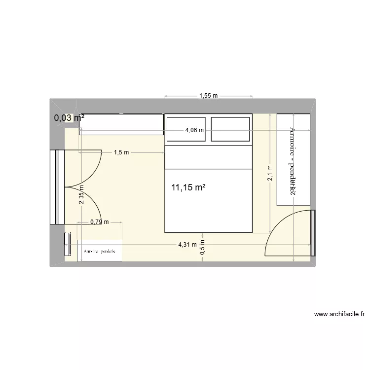 Chambre M&eacute;lissa. Plan de 