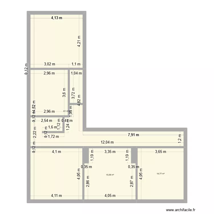 appart 1er gauche etape 1. Plan de 5 pièces et 98 m²