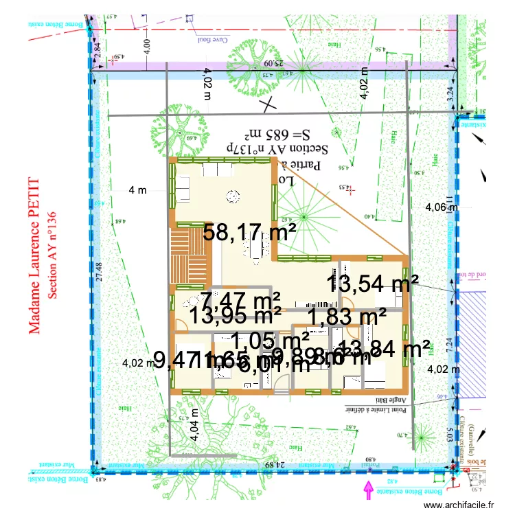 Plan Ar&egrave;s V2. Plan de 12  et 155 m²