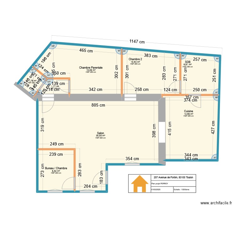 257 Forbin V1. Plan de 8 pièces et 93 m2
