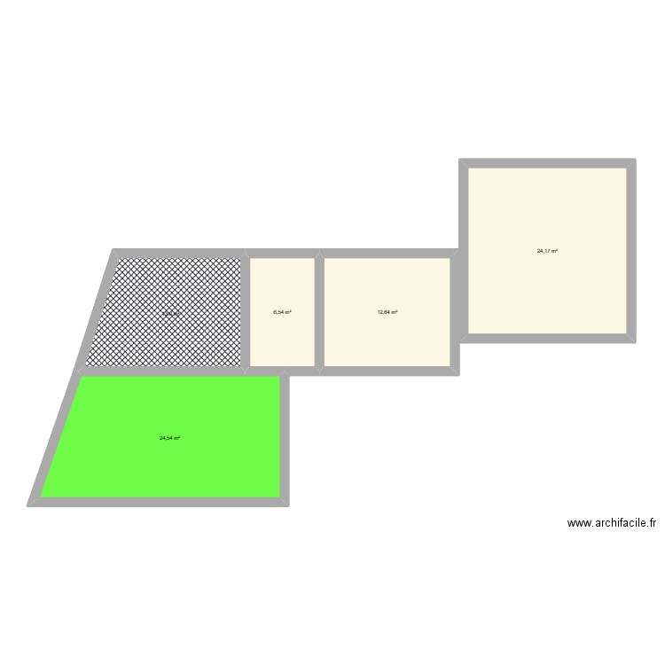 plan saga. Plan de 5 pièces et 82 m2