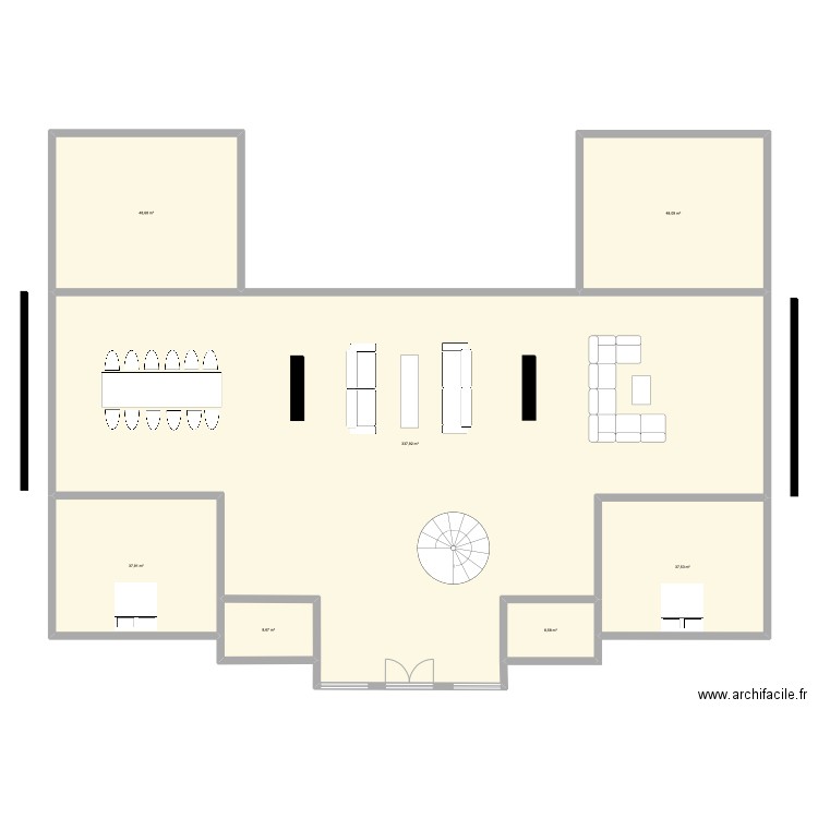 construction 45. Plan de 7 pièces et 527 m2