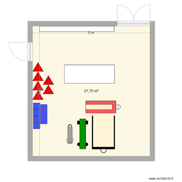 atelier 2. Plan de 1 pièce et 28 m2