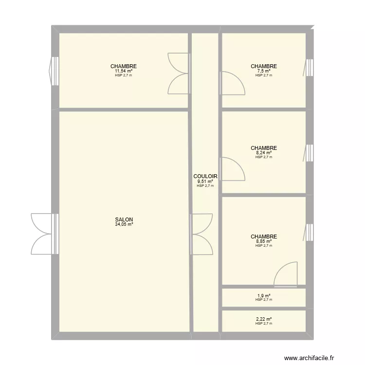 Mario. Plan de 8  et 84 m²