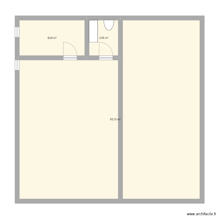M1vanz. Plan de 3 pièces et 107 m2