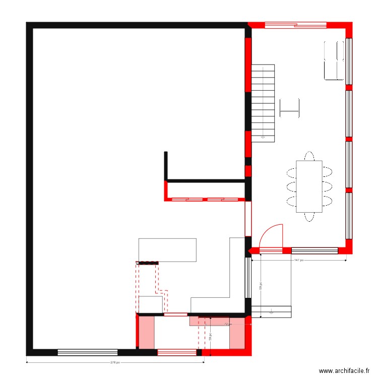gabrielle 4. Plan de 2 pièces et 136 m2