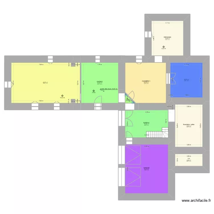 plan 2.2 maison bleu. Plan de 13 Pièces et 343 m²