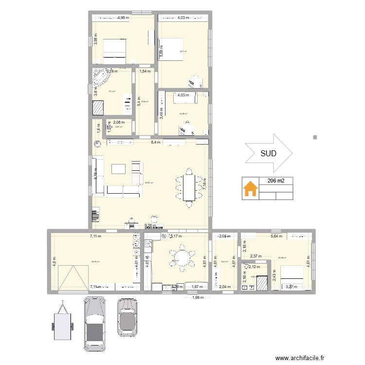 maison beaux ETAGE. Plan de 12 pièces et 239 m2