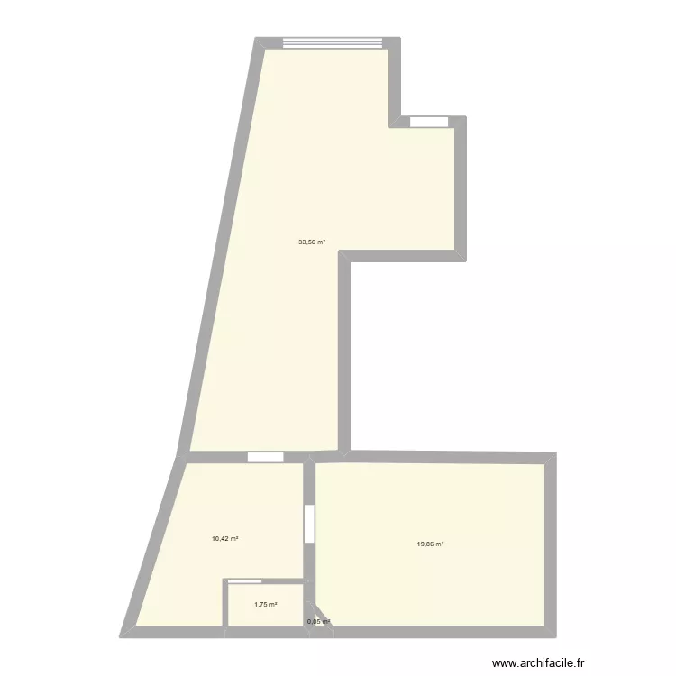 Archets. Plan de 5 pièces et 66 m²