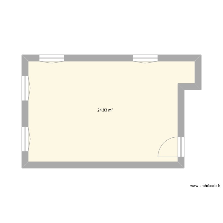 Appartement agence 1er étage. Plan de 1 pièce et 25 m2