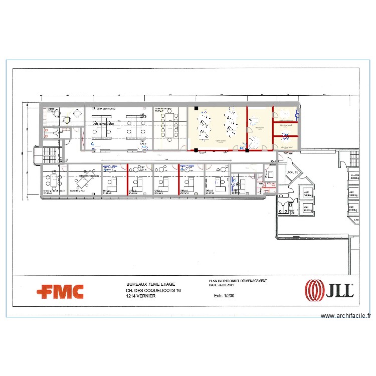 Medical --> Akkodis GE Coquelicot. Plan de 22 pièces et 546 m2