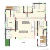 plan 3 chambres salon cuisine adi