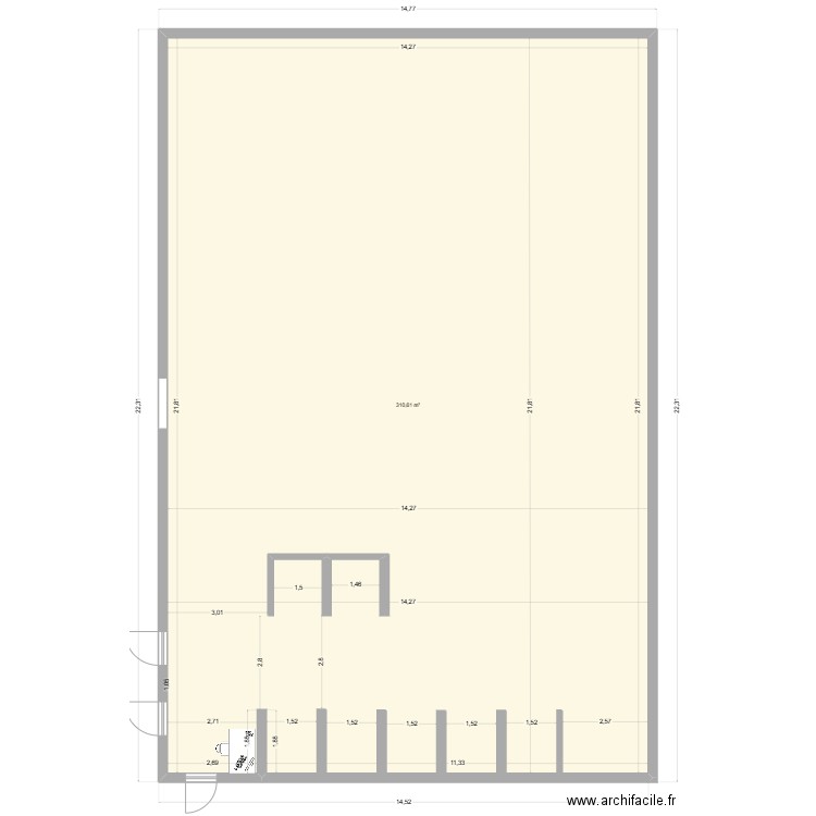 Greta. Plan de 1 pièce et 311 m2